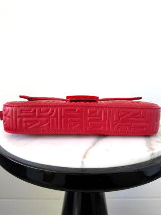 FENDI Red Vintage Monogrammed Mama  Baguette