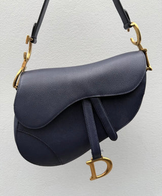 Christian Dior Deep Ocean Blue Medium Saddle Bag