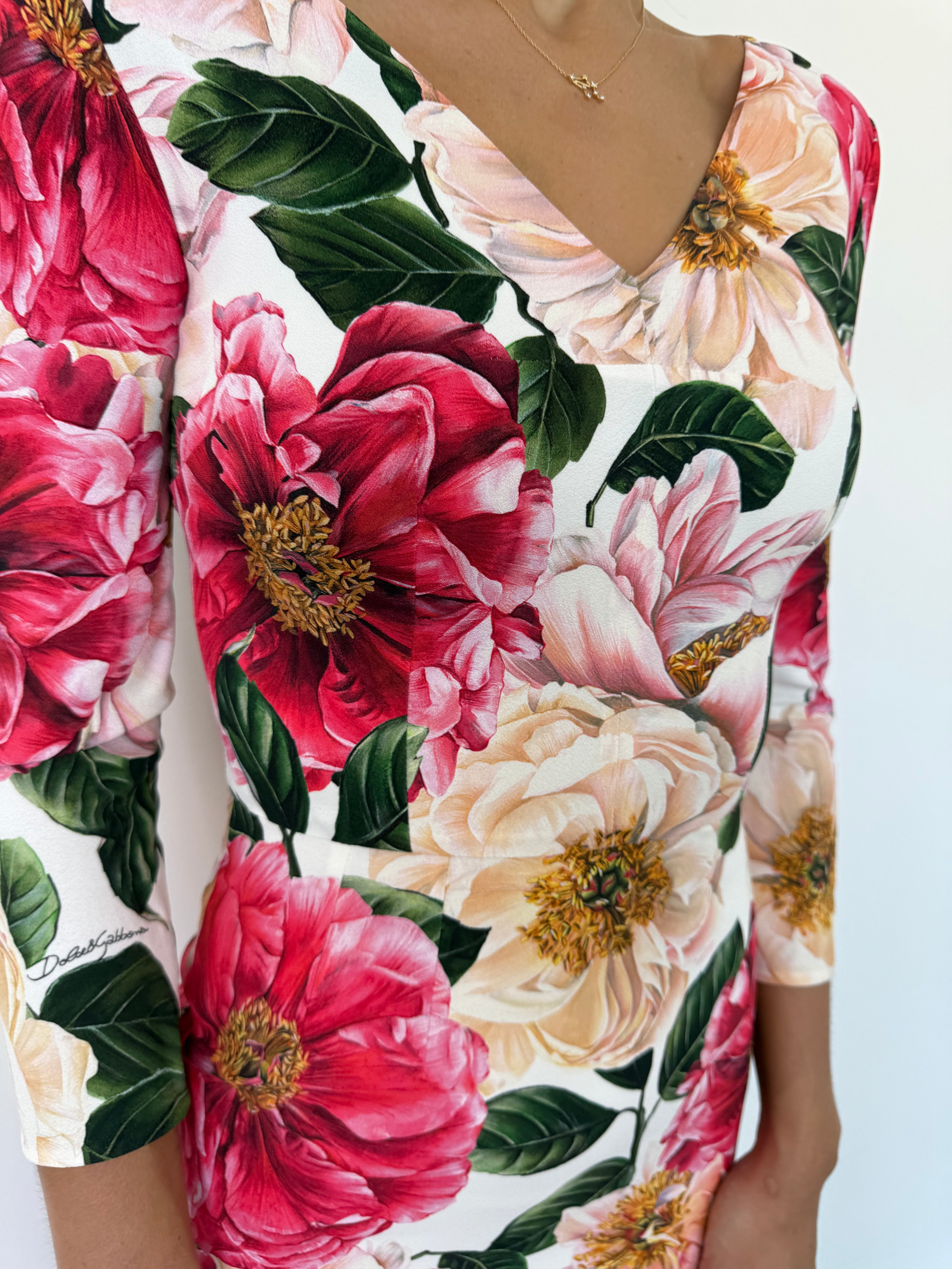 Dolce Gabbana Floral Midi Dress