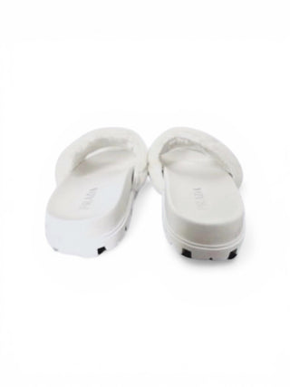 Prada White Fluffy Slides