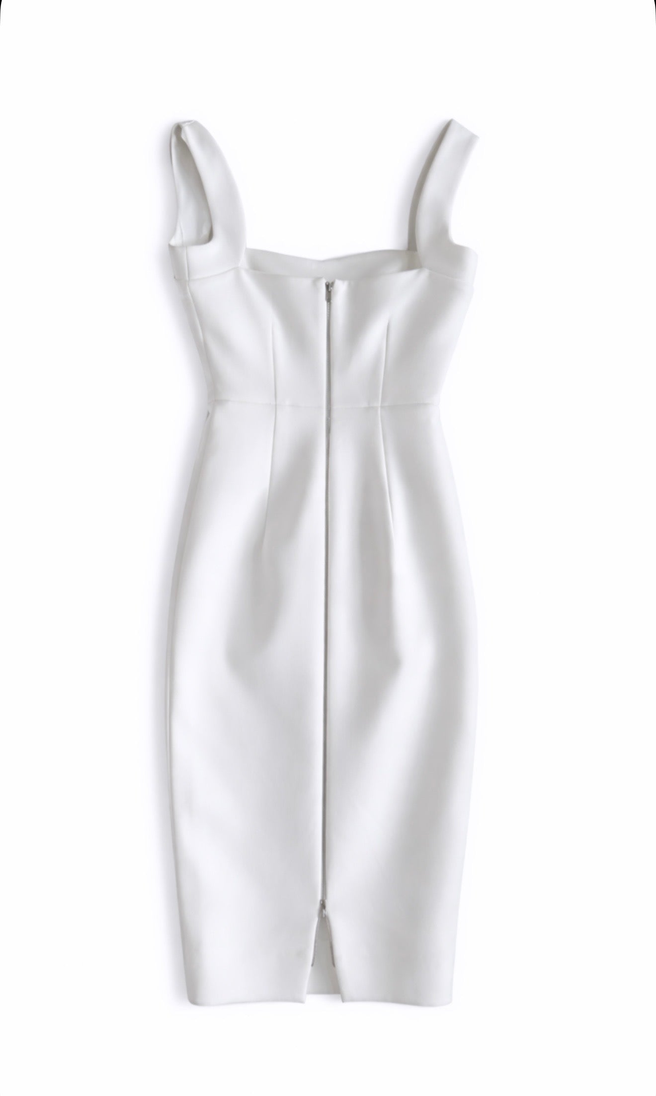 Victoria Beckham White Sweetheart Midi Dress Size 8