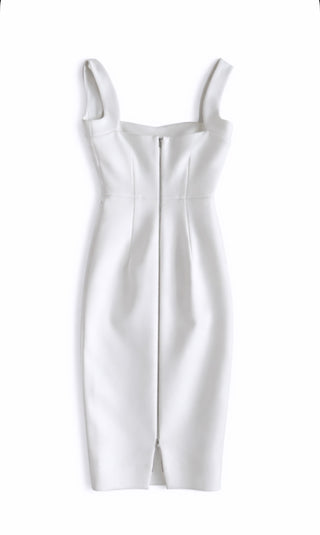 Victoria Beckham White Sweetheart Midi Dress Size 8