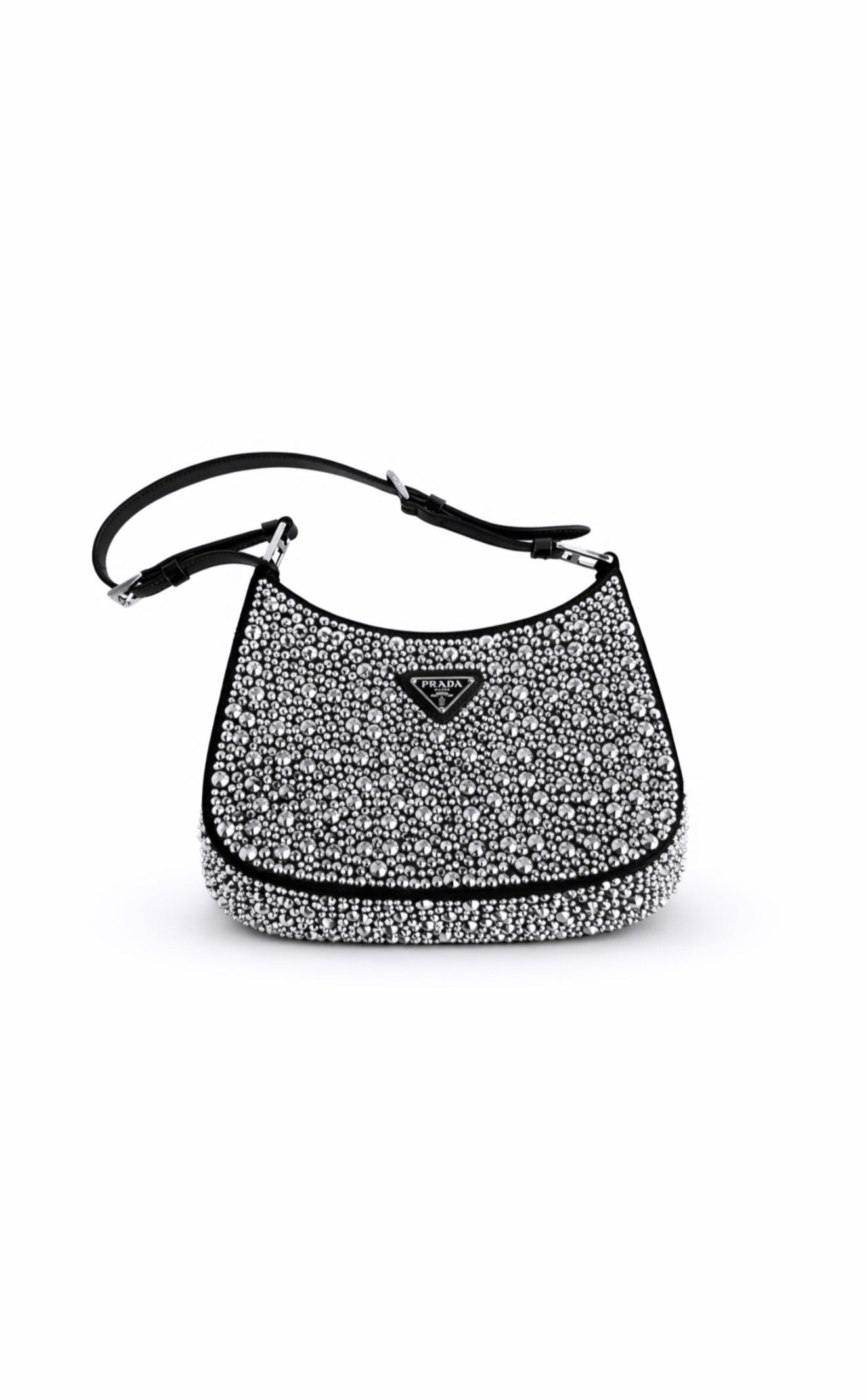 Prada Cleo Crystal Embellished Shoulder Bag Like New Condition