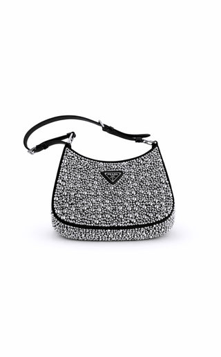 Prada Cleo Crystal Embellished Shoulder Bag Like New Condition