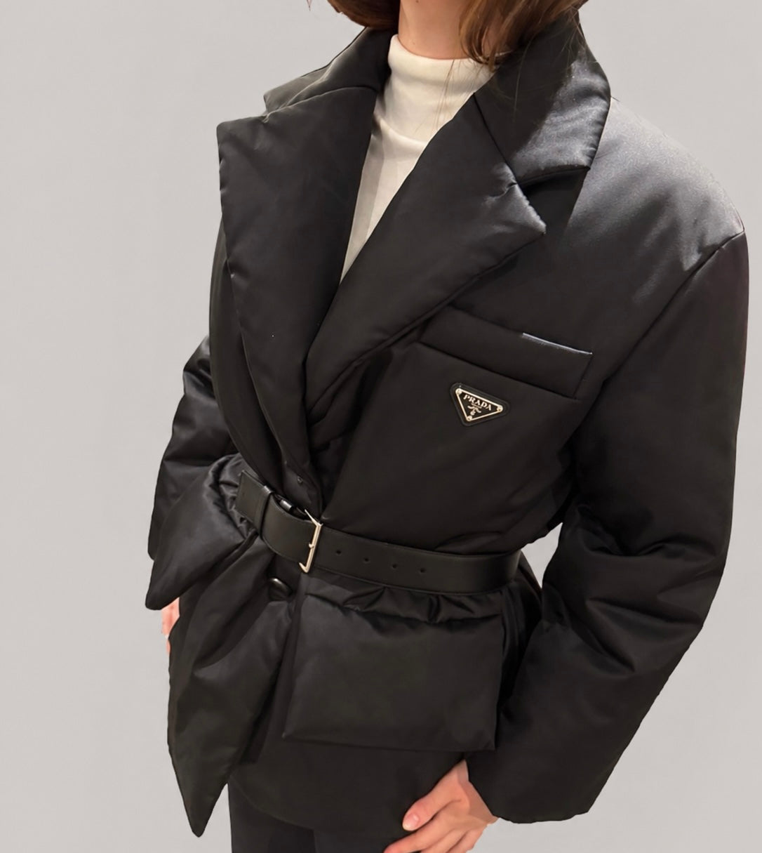 Prada Re-Nylon Belted Padded Jacket Excellent Condition