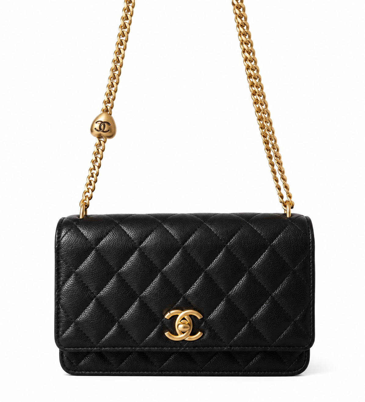 RARE Black Heart Crush Wallet On Chain Excellent Condition