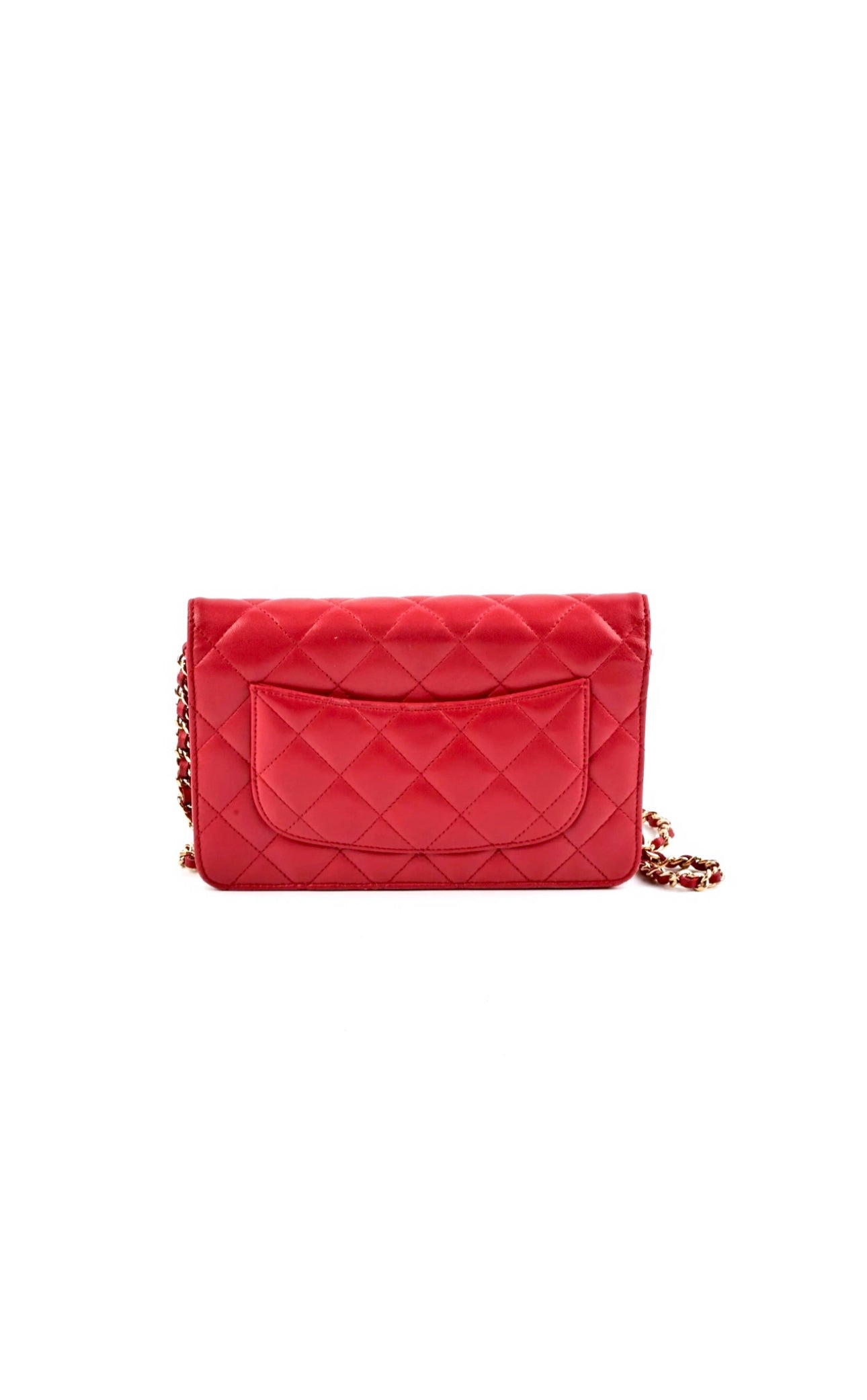 Dark Red Quilted Lambskin WOC