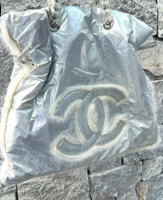 Chanel Silver Polar Vinyl Tote