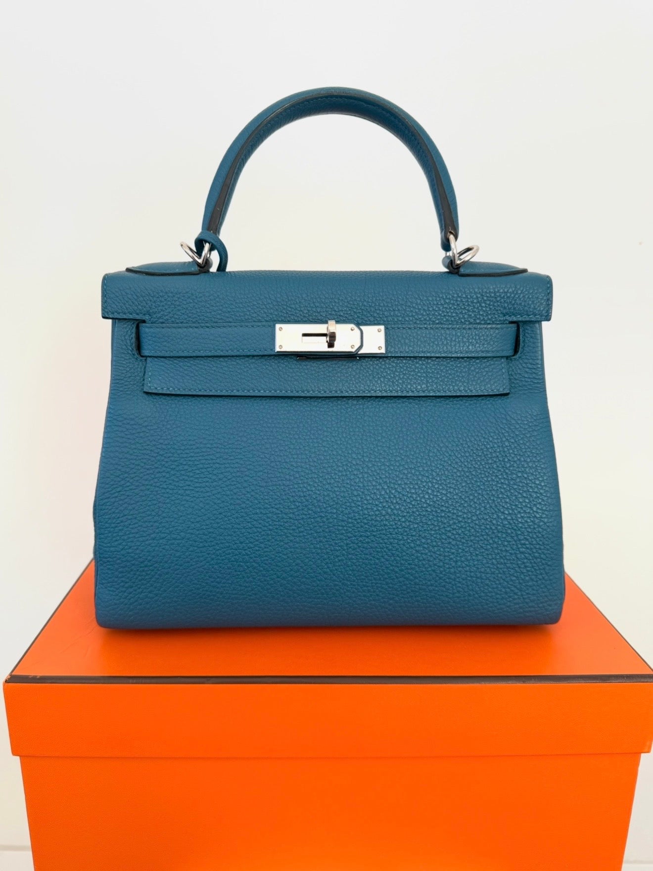Blue Cobalt Kelly 28 Togo Leather Palladium Hardware