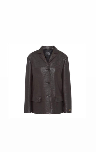 Cedar Brown Nappa Lambskin Leather Jacket Worn Once