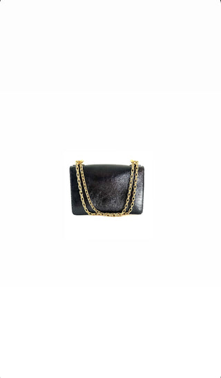 Black J’Adior Flap Bag w Gold Hardware & Chain