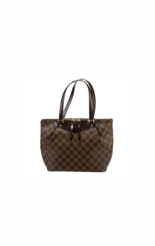 Brown Monogrammed Damier Ebene Westminster PM Tote