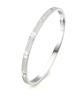 White Gold Love pave Bracelet Model  Size 19