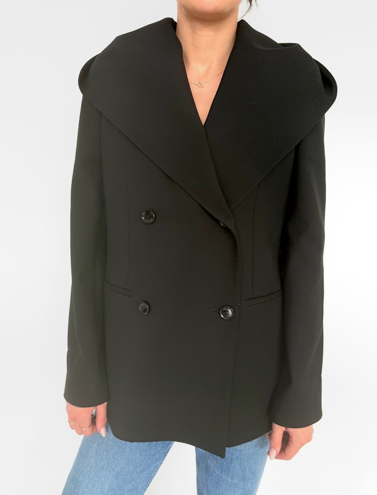 Alaia Black Virgin Wool Tailored Coat