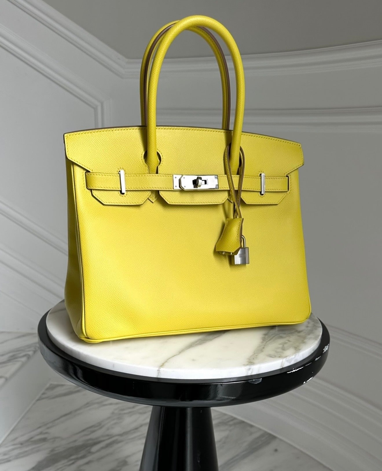 Hermes Lime Birkin 30 Epsom Leather