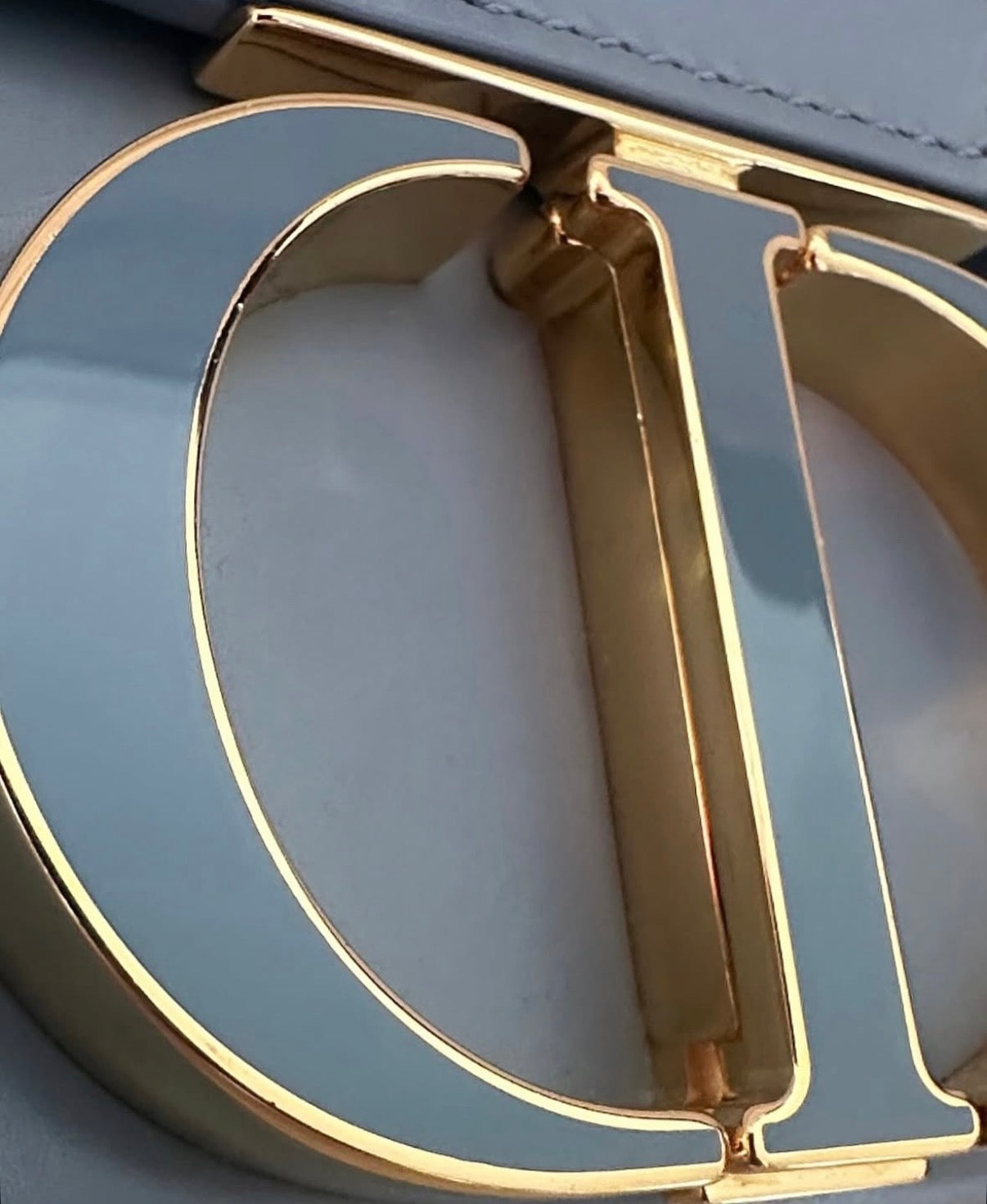 Blue/Grey Calfskin Shoulder Bag CHRISTIAN DIOR