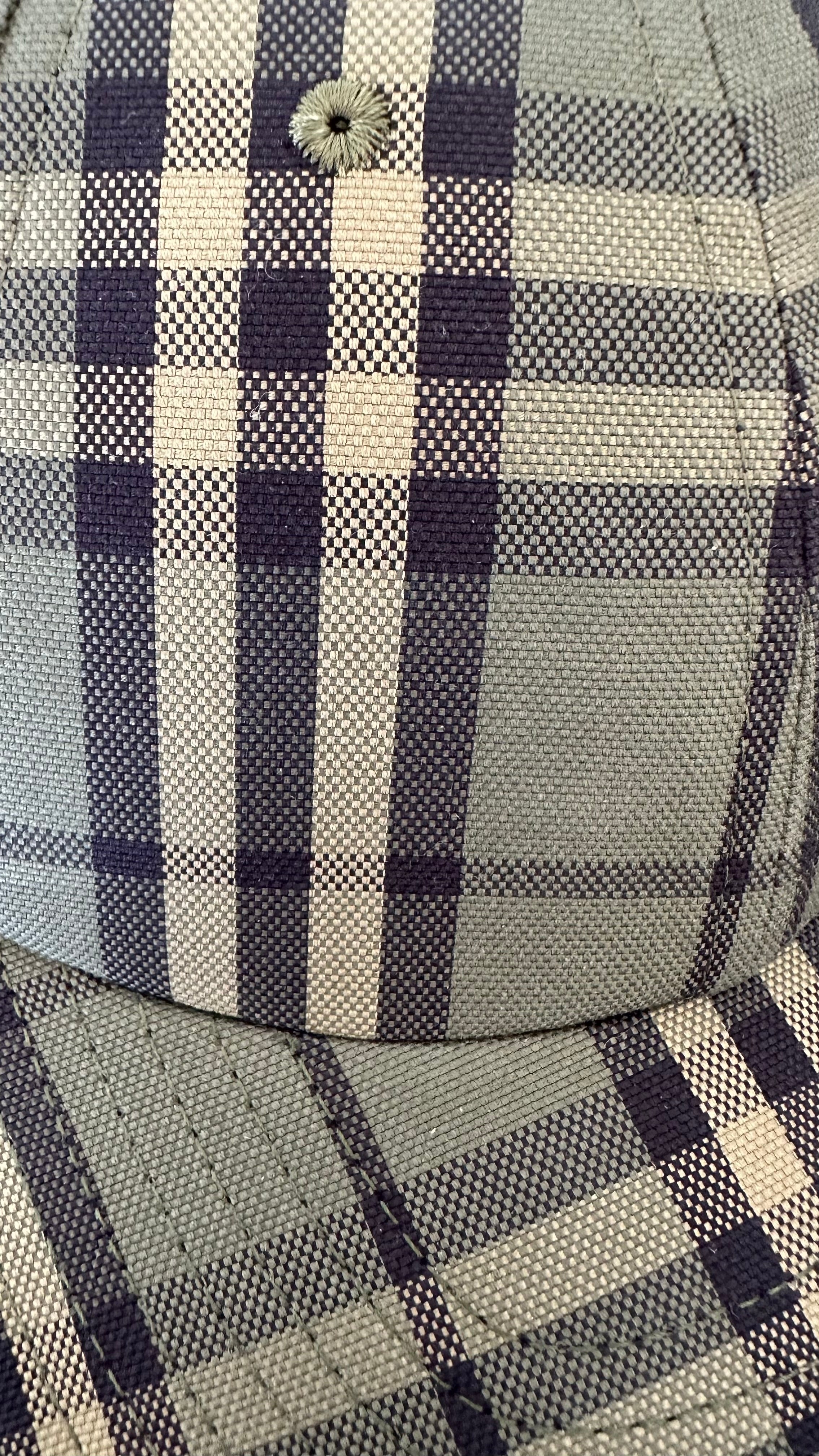 Khaki Burberry Check Print Canvas Baseball Cap