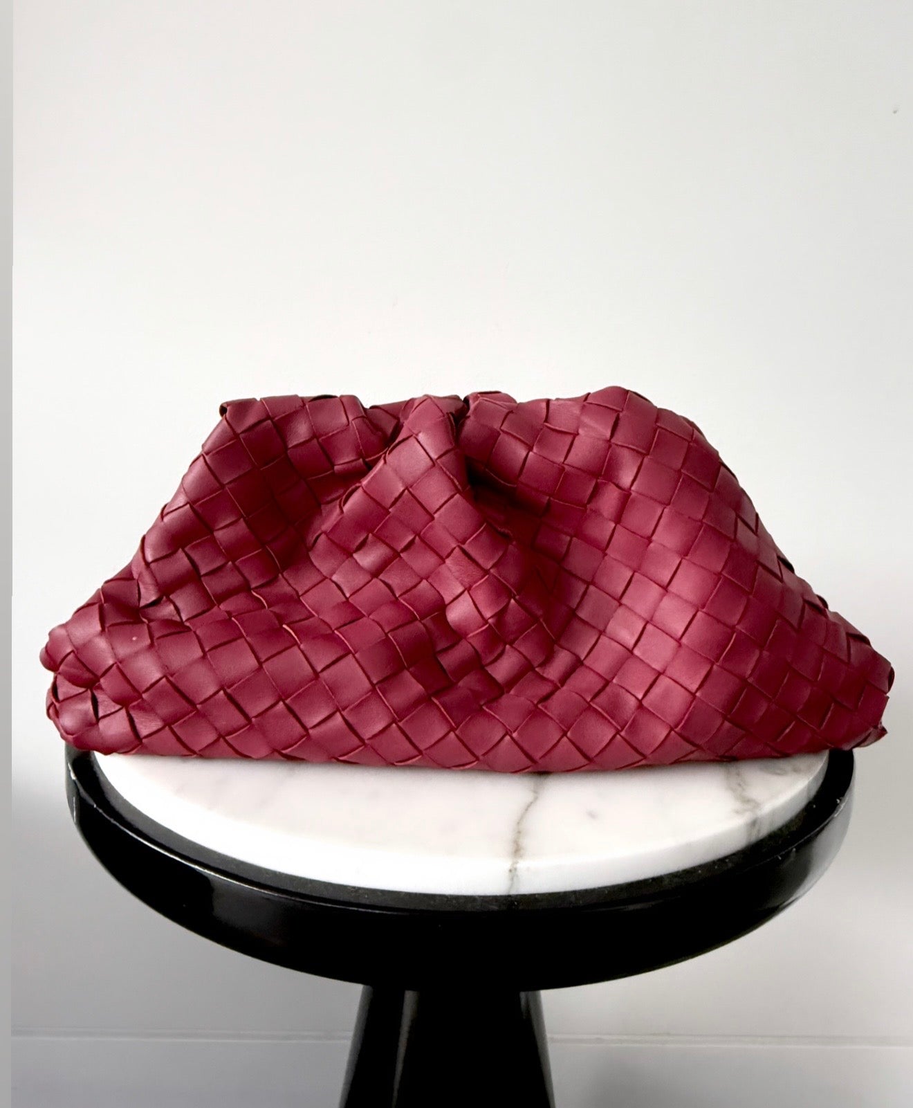 Bottega Amaranto Nappa Intrecciato Maxi Clutch