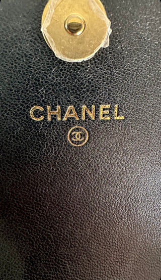 Black Quilted Lambskin Chanel 19 Phone Holder