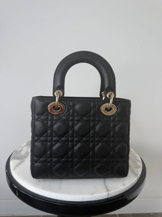 Dior Black Small Cannage Grained Calfskin Lady Dior Bag EXCELLENT CONDITION