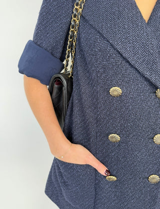 RARE Chanel Iconic Navy Tweed Jacket Excellent Condition