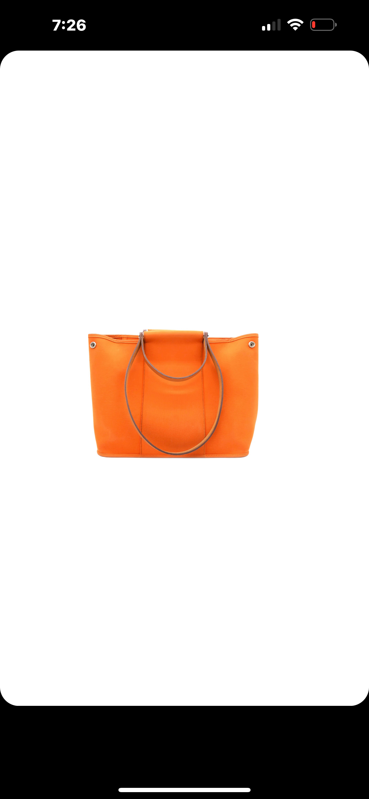 Orange Cabag Cloth Tote w Tan Handles