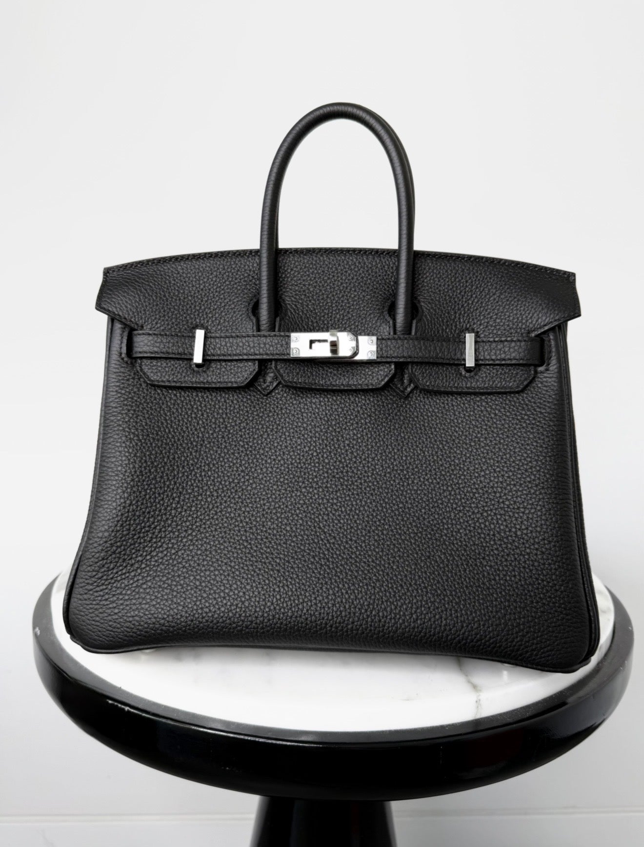 Birkin 25 Black Togo Leather Palladium Hardware BOX FRESH