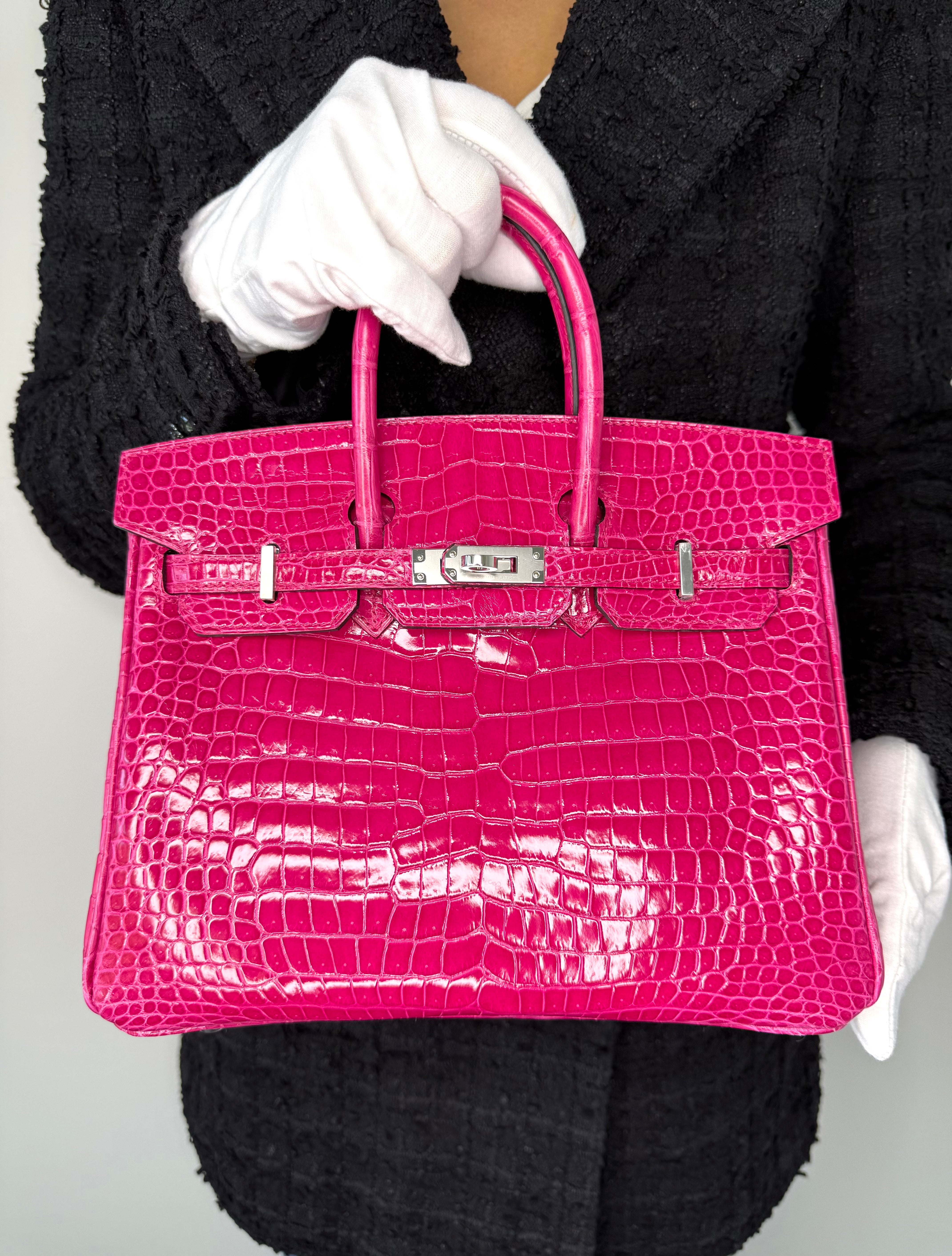 Hermes’ Rose Mexico Crocodile Porosus Lisse Birkin 25