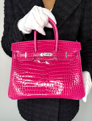 Hermes’ Rose Mexico Crocodile Porosus Lisse Birkin 25