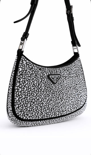 Prada Cleo Crystal Embellished Shoulder Bag Like New Condition