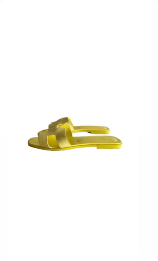 Hermes Yellow Epsom Leather Oran Sandals