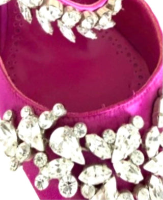Pink Manolo Blahnik Satin Mules