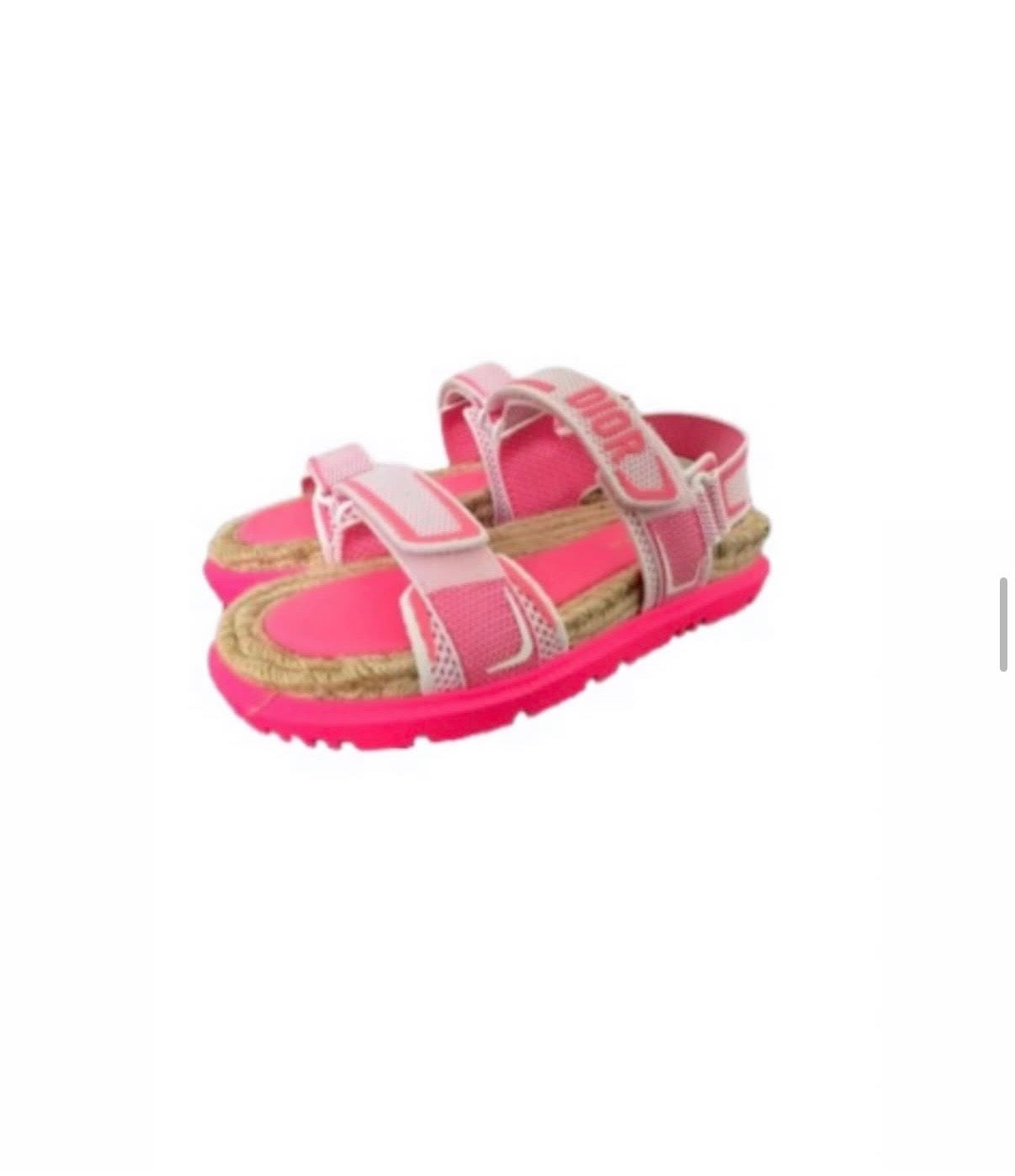 Christian Dior Pink Technical Fabric Dad Sandals
