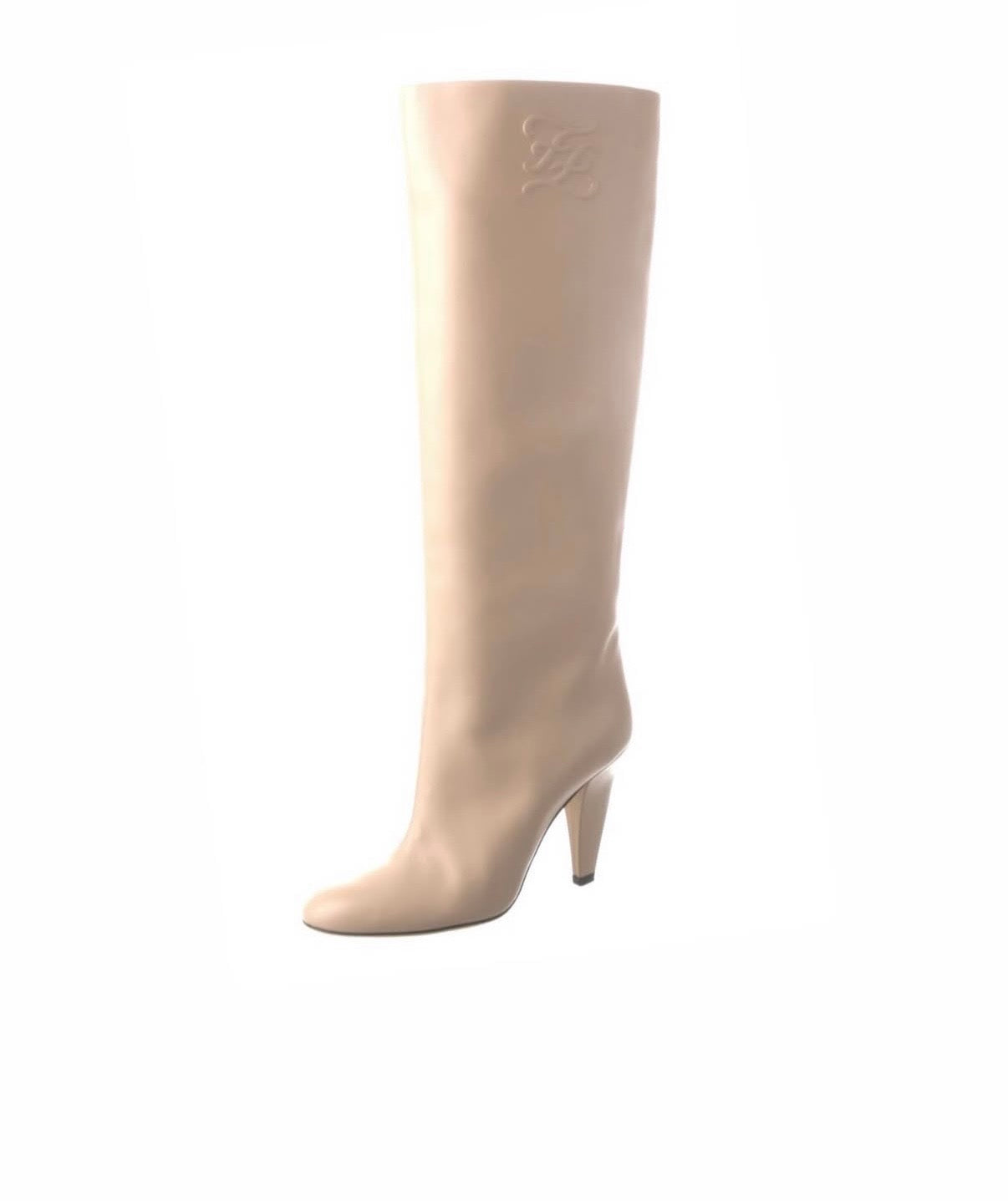 Fendi Beige Kaligraphy Boots Size 38