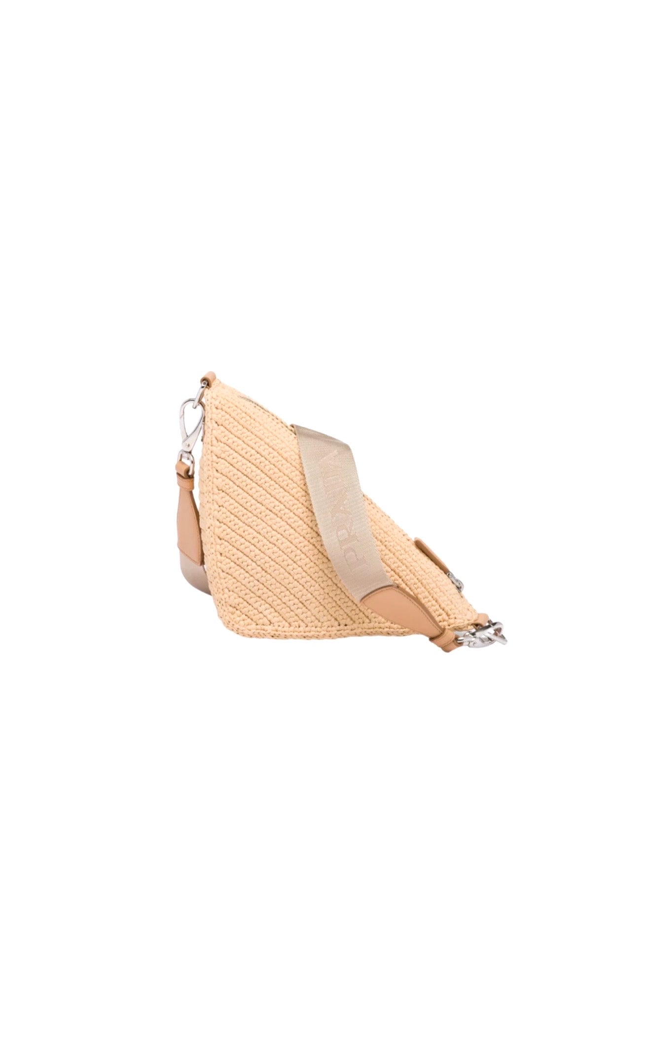 Prada Natural Raffia Triangle Shoulder Bag