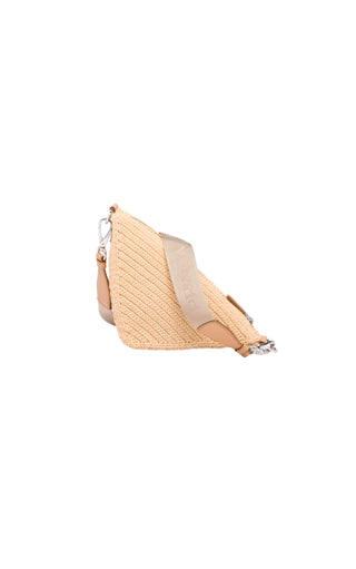 Prada Natural Raffia Triangle Shoulder Bag