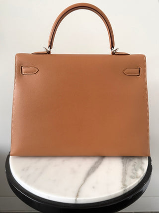 Biscuit Kelly 35 Epsom Palladium Hardware, Like New Condition