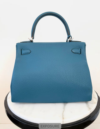 Blue Cobalt Kelly 28 Togo Leather Palladium Hardware