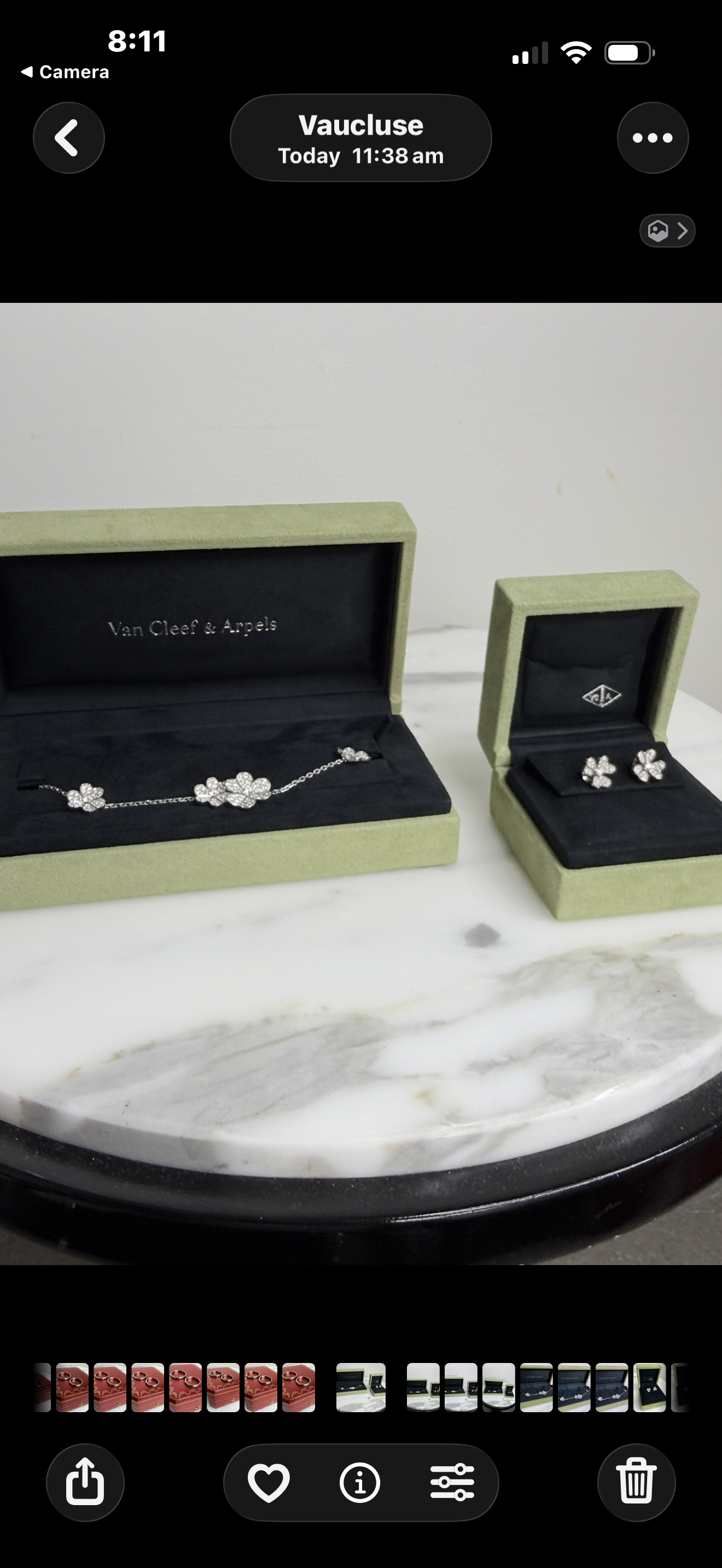 Van Cleef Frivole Bracelet 5 Flowers 18k White Gold Diamonds