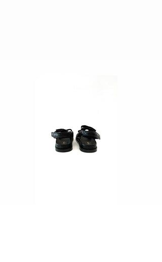 Black Grained Calfskin Velcro Dad Sandals