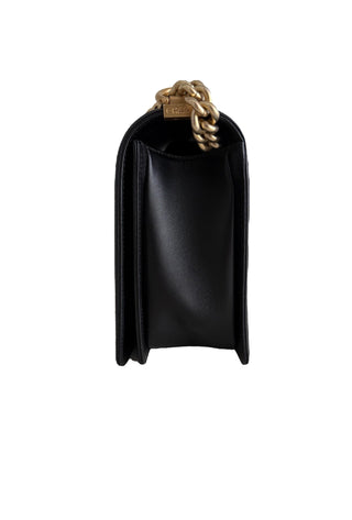 Chanel Black Quilted Lambskin Medium Boy Bag