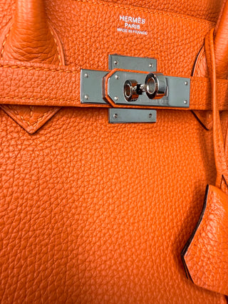 Orange Birkin 30 Palladium Hardware Excellent Condition