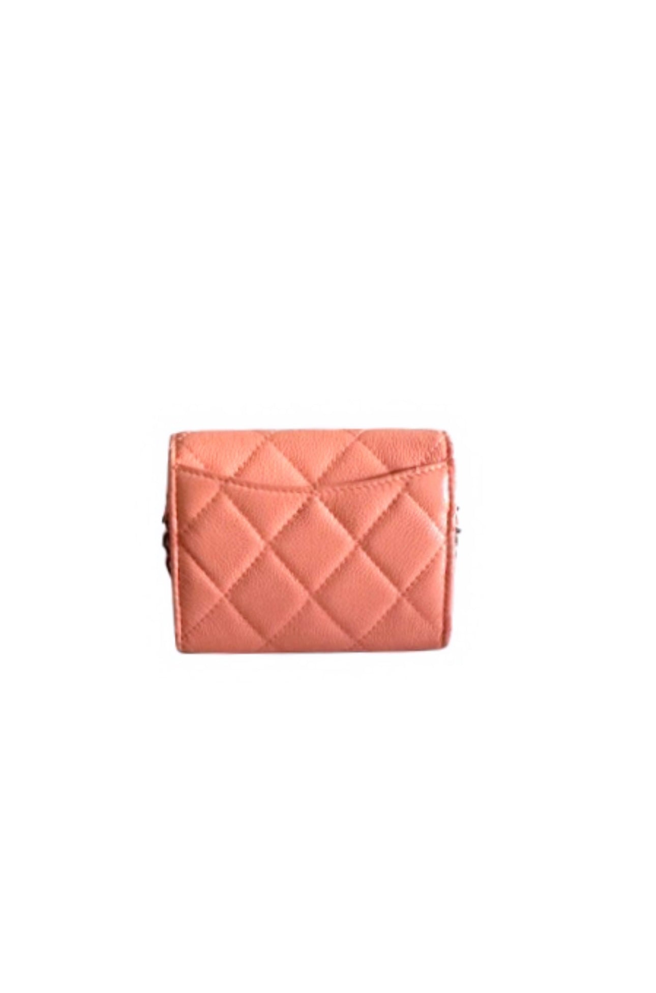 Chanel Coral Mini Wallet On Silver Chain