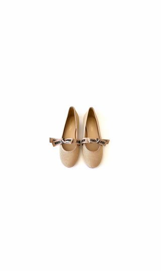 Beige Technical Fabric Miss J’Adior Ballerina Flats