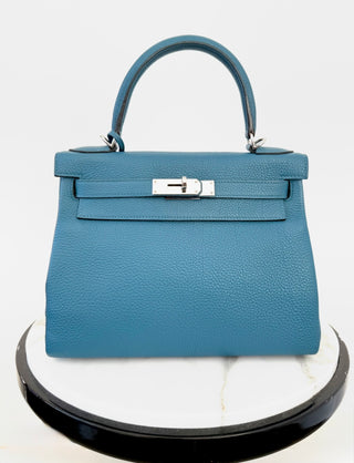 Blue Cobalt Kelly 28 Togo Leather Palladium Hardware