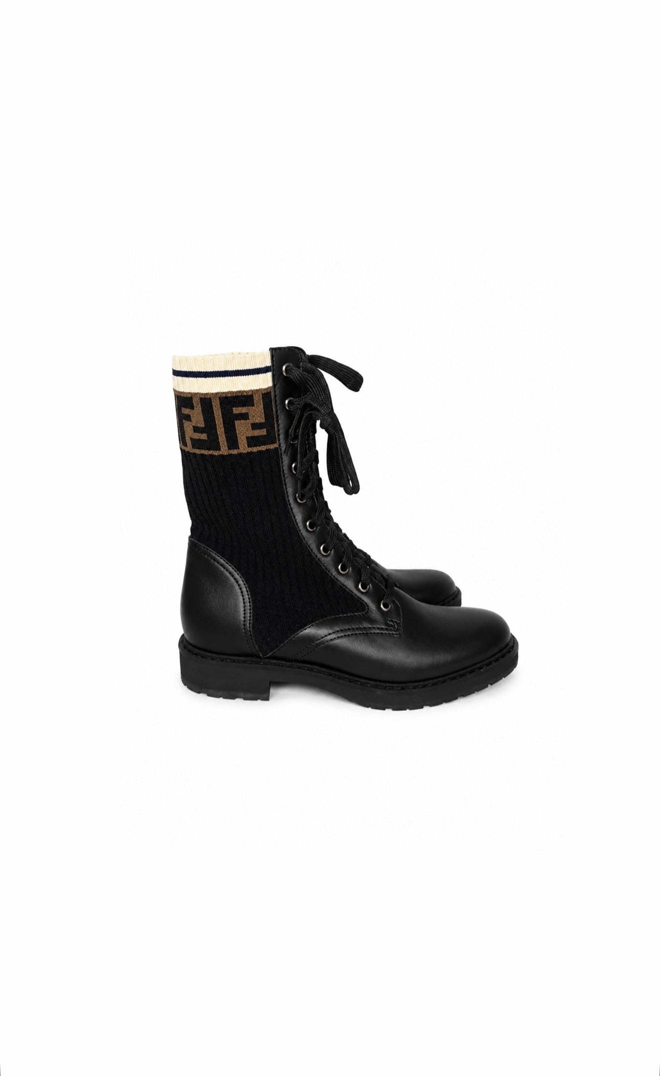FENDI Rockoko Black Calfskin Boots