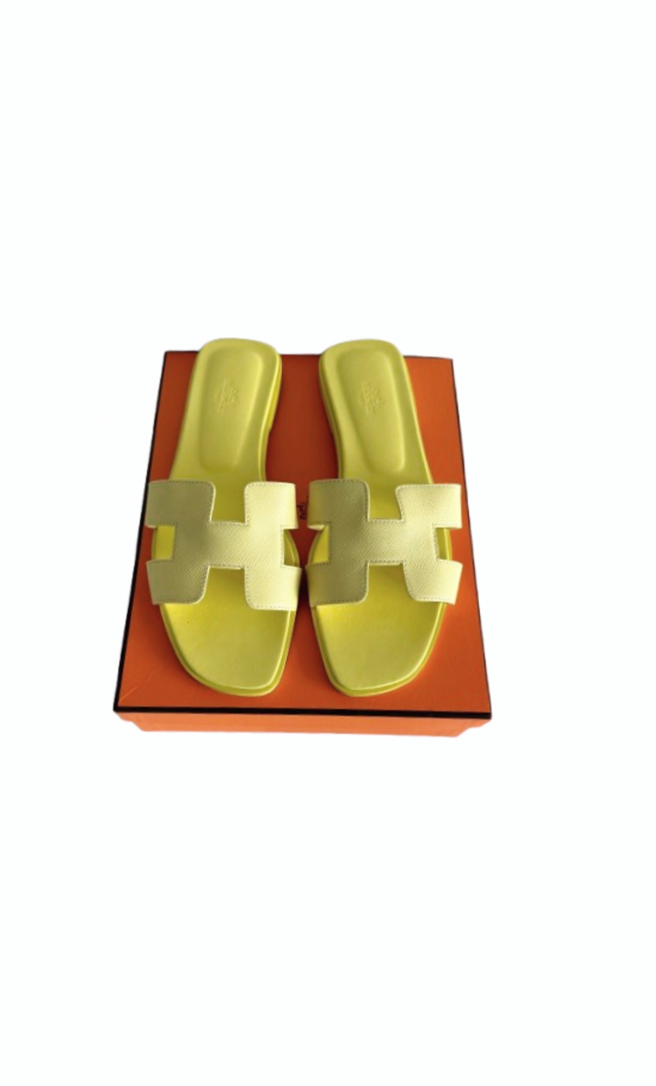 Hermes Yellow Epsom Leather Oran Sandals