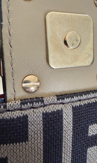 FENDI Raffia Zucca Baguette Satchel Like New Condition