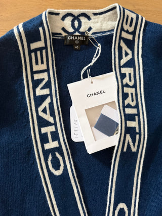 Chanel Iconic Navy Knit Cardigan