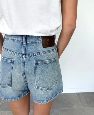 MIU MIU Blue Denim Shorts
